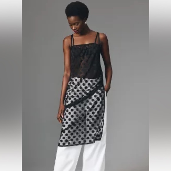 Anthropologie Dresses & Skirts - NWT Anthropologie Black Sheer Polka-Dot Dress - size MEDIUM